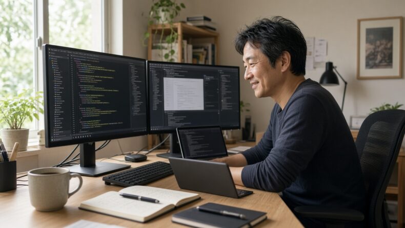 一つの長い会話ではなく、短い作業単位に分けたパソコン画面