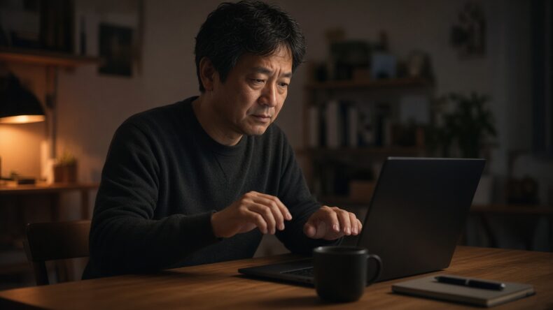 品質と速度のあいだでパソコンの設定に手を伸ばす人