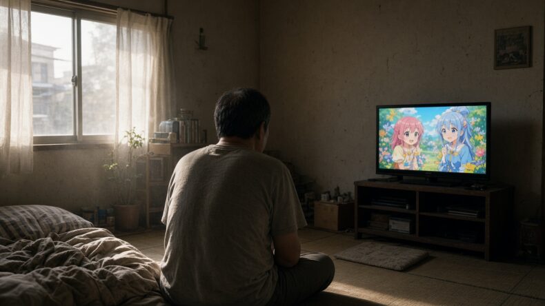 アニメをつけたまま、画面の前にいる