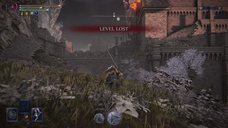 LEVEL LOST。レベルは赤い8、ルーンは0